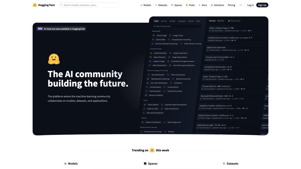 Hugging Face – The AI community building the future.