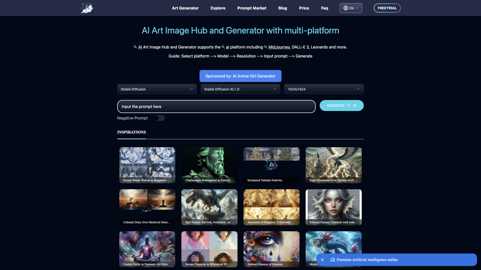 ArtiverseHub - AI Art Generator