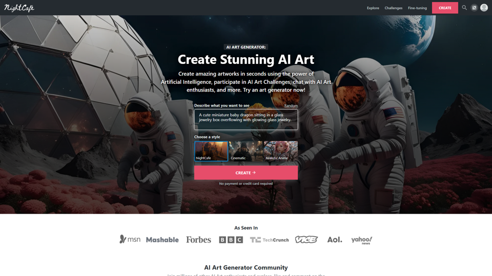 Free AI Art Generator: Create, share and explore AI Art