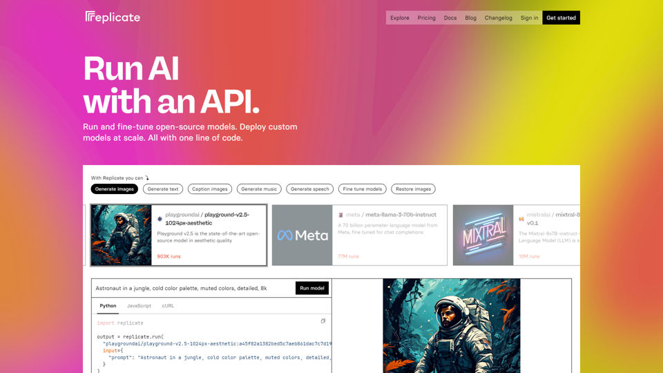 Replicate — Run AI with an API
