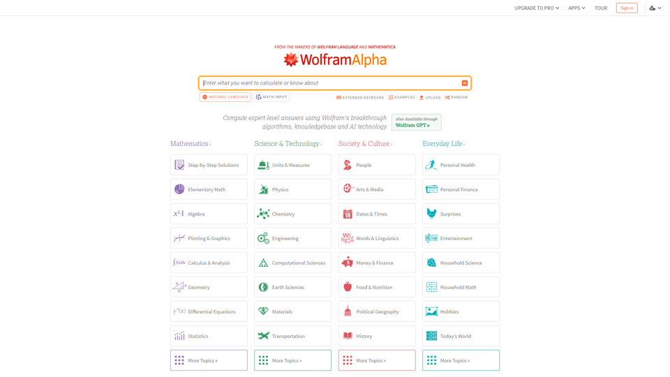 Wolfram|Alpha: Computational Intelligence