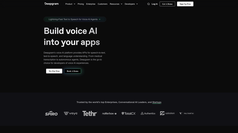 Deepgram Voice AI: Text to Speech + Speech to Text APIs | Deepgram