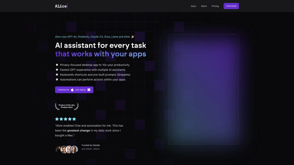 Alice - ChatGPT desktop app with superpowers!