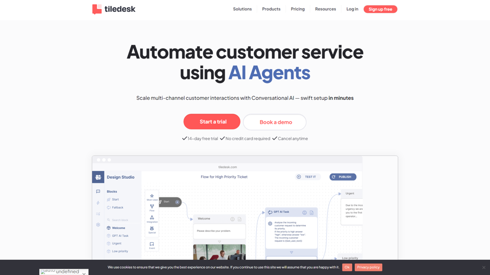 Tiledesk: Automated Customer Service with an AI Agent