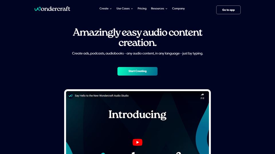 AI Powered Audio Studio - Wondercraft