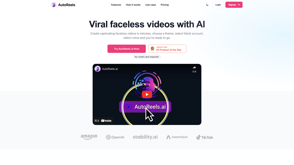 Generate faceless videos using AI for Youtube, TikTok, Instagram & More - AutoReels