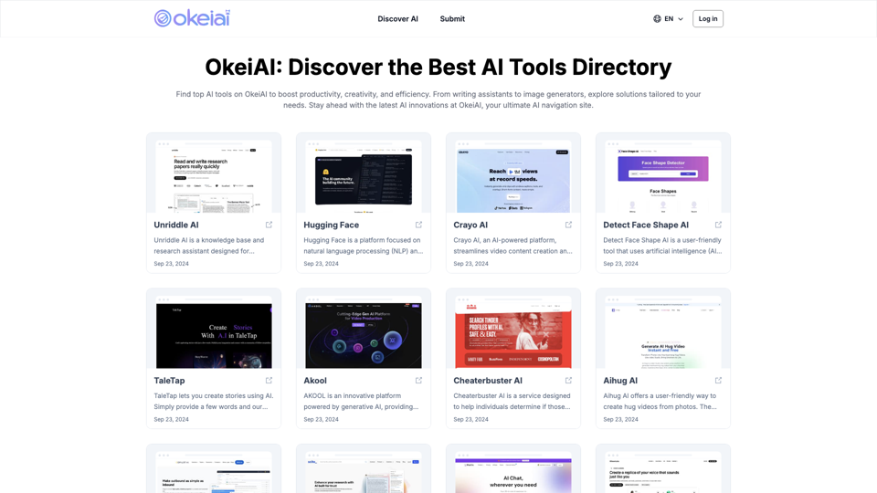 OkeiAI - Best AI Tools Directory for Productivity Boost