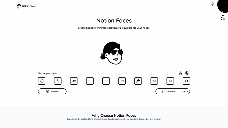 Notion Faces | Create Beautiful Minimalist Notion style avatars